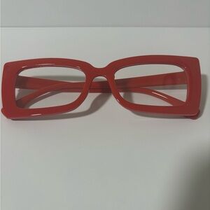 Bold Red Rectangular Eyeglasses